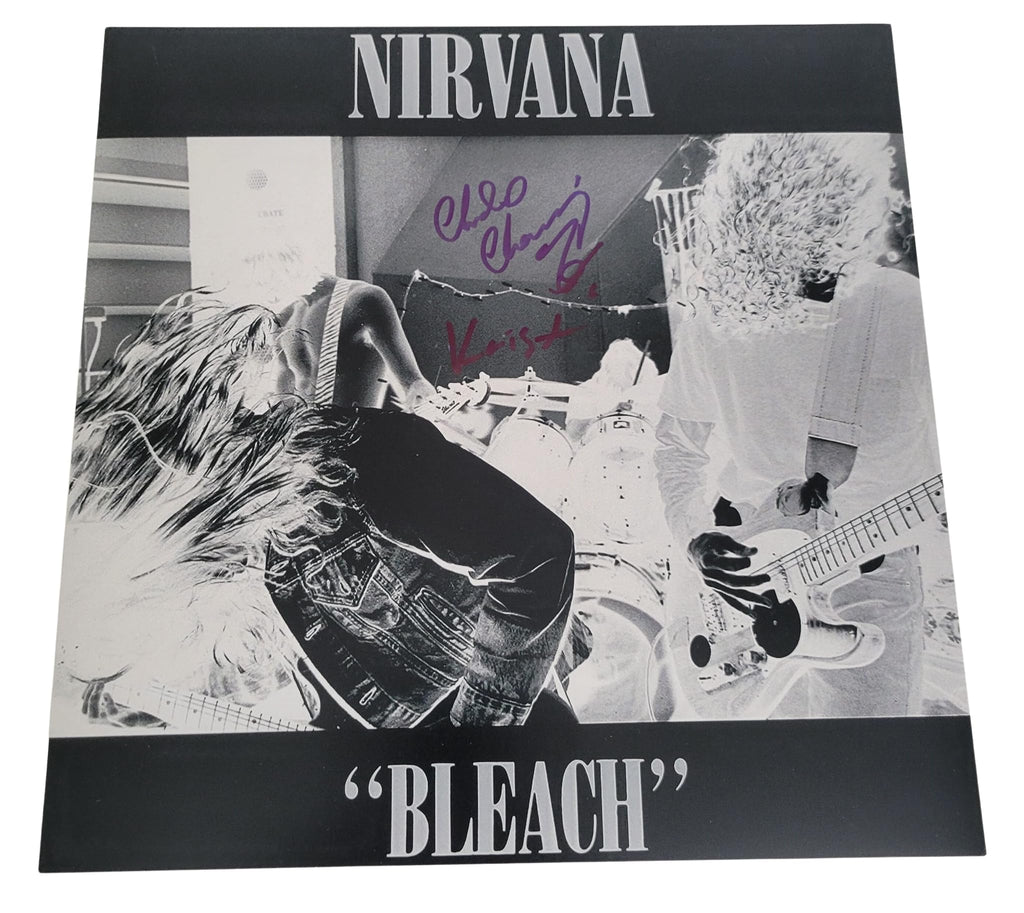 Krist Novoselic signed Nirvana Bleach 12x12 album photo COA proof autographed STAR