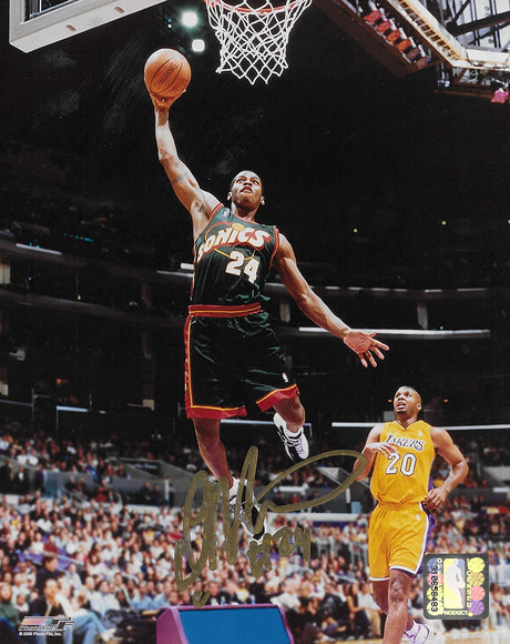 Desmond Mason signed Seattle Supersonics basketball 8x10 photo COA.