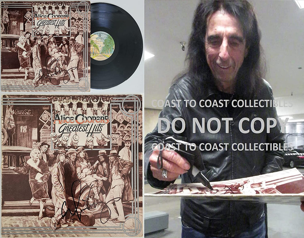 Alice Cooper signed Greatest Hits album COA autographed vinyl record exact proof STAR