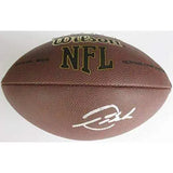 Devontae Booker Denver Broncos, Utah signed, autographed NFL football - COA and proof photo