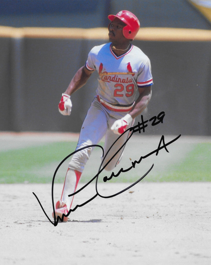 Vince Coleman signed St Louis Cardinals baseball 8x10 photo proof COA autograph