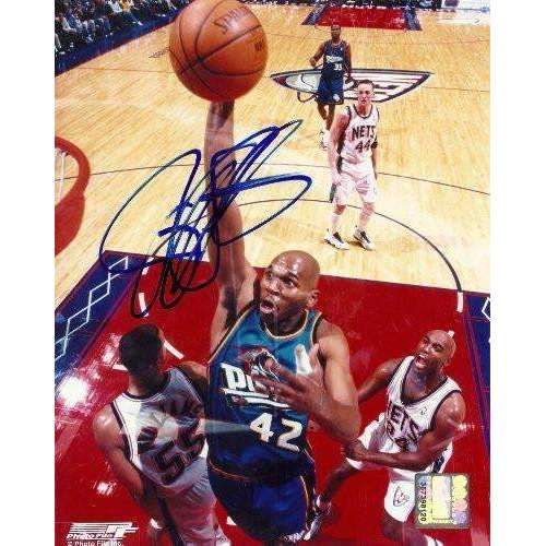 Jerry Stackhouse, Detroit Pistons, North Carolina Tarheels, Dallas Mavericks, Signed Autographed, 8x10 Photo, Coa, Rare Hard to Find Photo