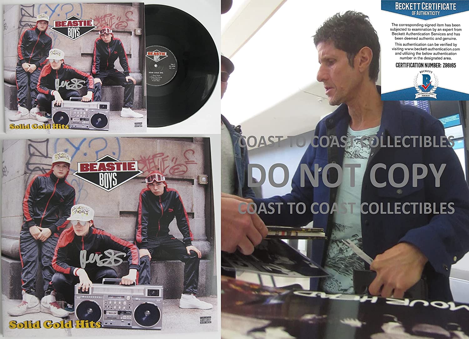 Mike Diamond signed Beastie Boys Solid Gold Hits album vinyl Proof Beckett COA autograph STAR