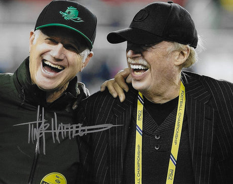 Tinker Hatfield signed Oregon Ducks 8x10 photo Phil Knight COA exact proof STAR