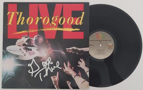 George Thorogood signed autographed Thorogood Live album vinyl proof Beckett COA star