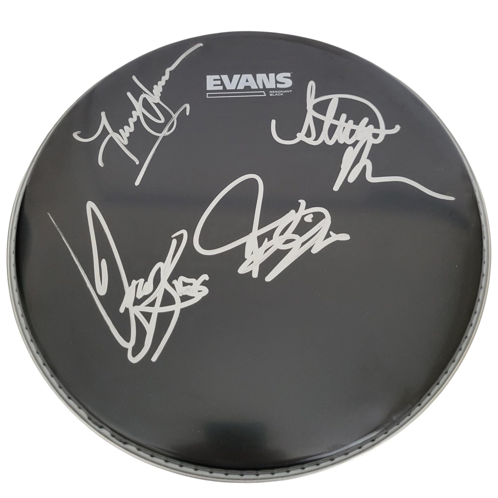 Tesla Jeff Keith,Frank Hannon,Brian Wheat Signed Drumhead Proof COA STAR