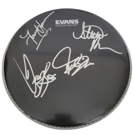 Tesla Jeff Keith,Frank Hannon,Brian Wheat Signed Drumhead Proof COA STAR