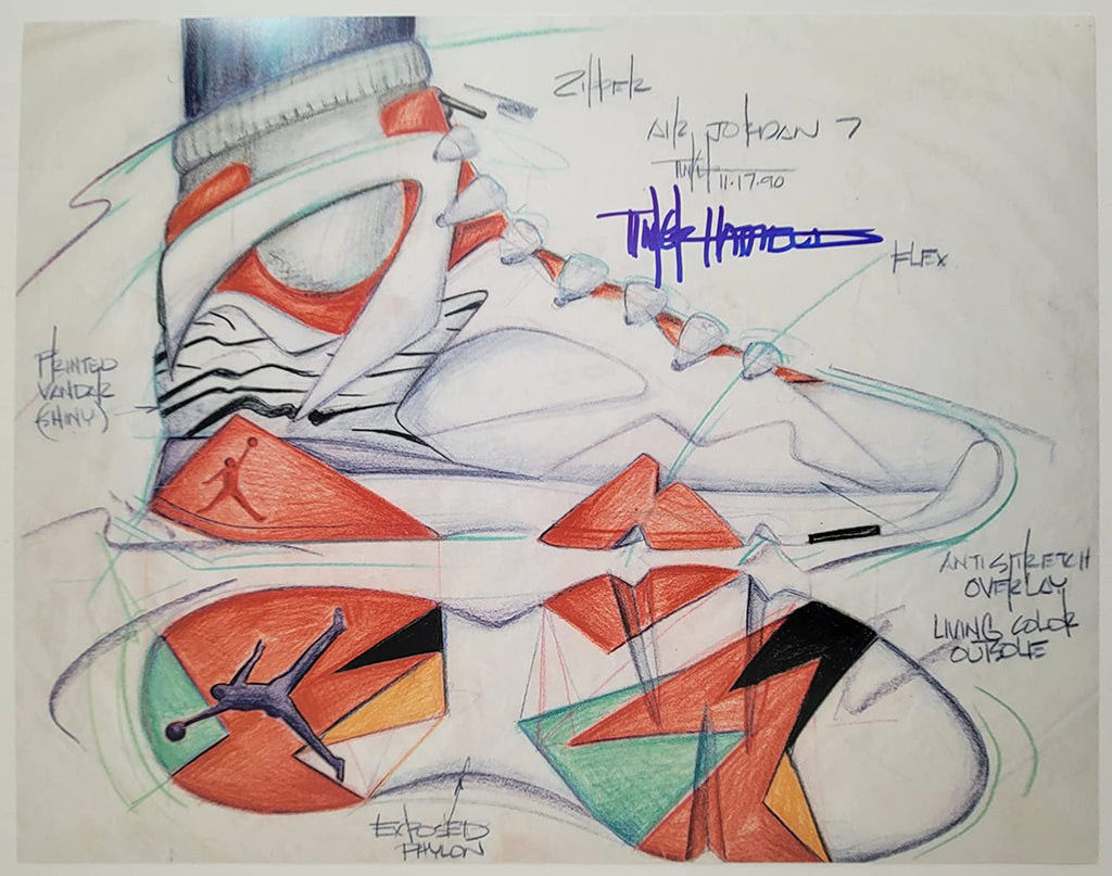 Tinker Hatfield signed Nike Air Jordan 11x14 photo COA exact proof autograph STAR