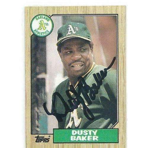 1987, Dusty Baker, Oakland A's, Signed, Autographed, Topps Baseball Card, Card # 565,