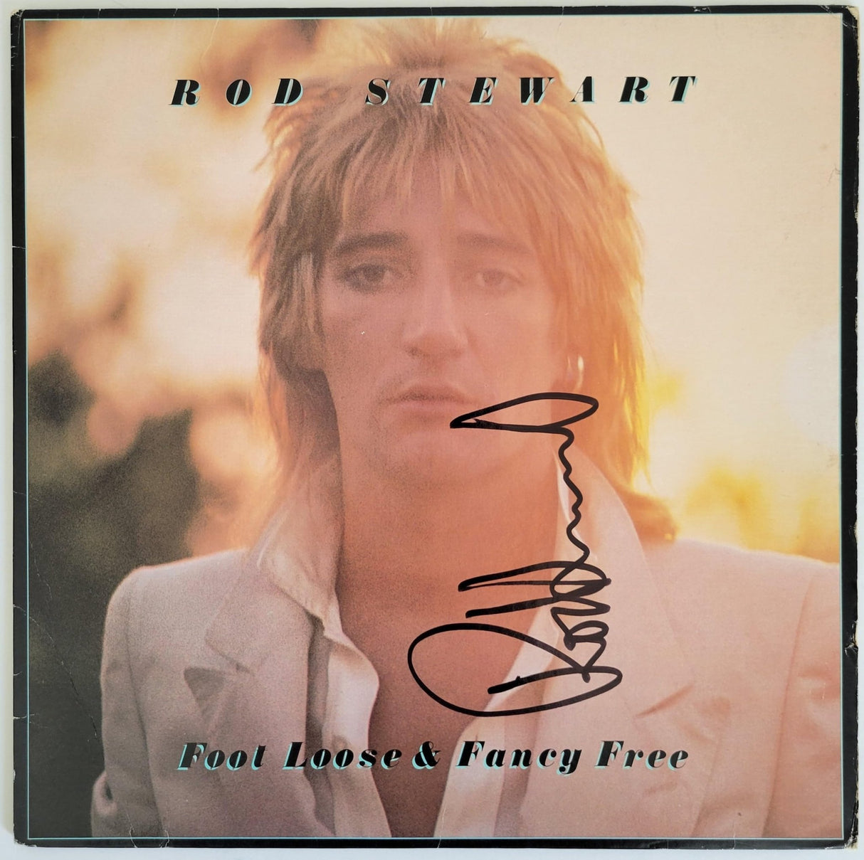 Rod Stewart signed Foot Loose & Fancy Free album vinyl record COA exact proof STAR