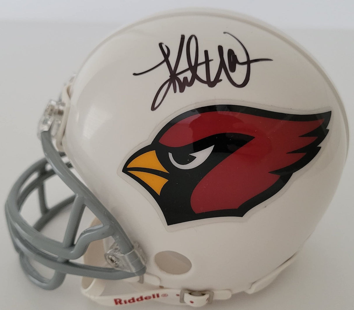 Kurt Warner signed Arizona Cardinals mini football helmet proof Beckett COA autographed