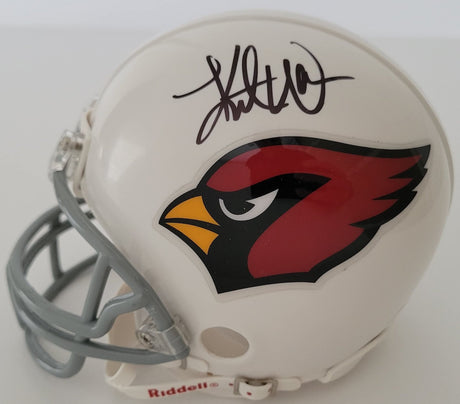 Kurt Warner signed Arizona Cardinals mini football helmet proof Beckett COA autographed