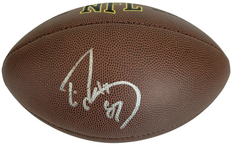 Ed McCaffrey Denver Broncos Stanford signed NFL football proof COA autographed