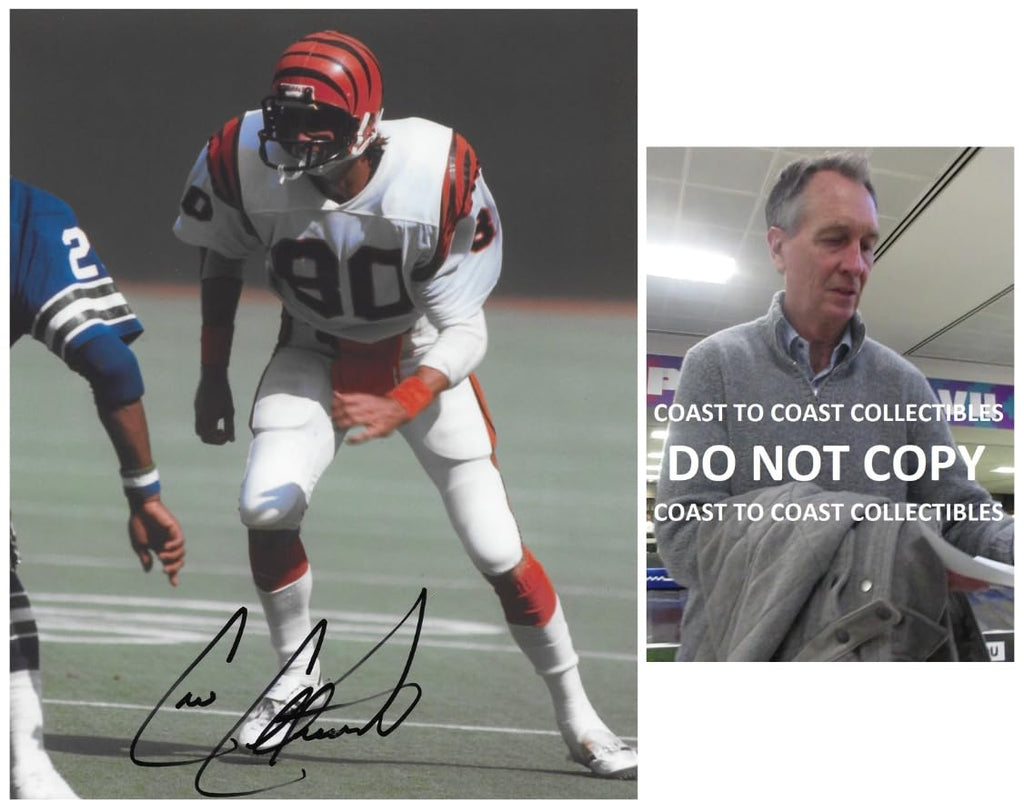 Cris Collinsworth Signed Cincinnati Bengals Football 8x10 Photo COA Proof Autographed