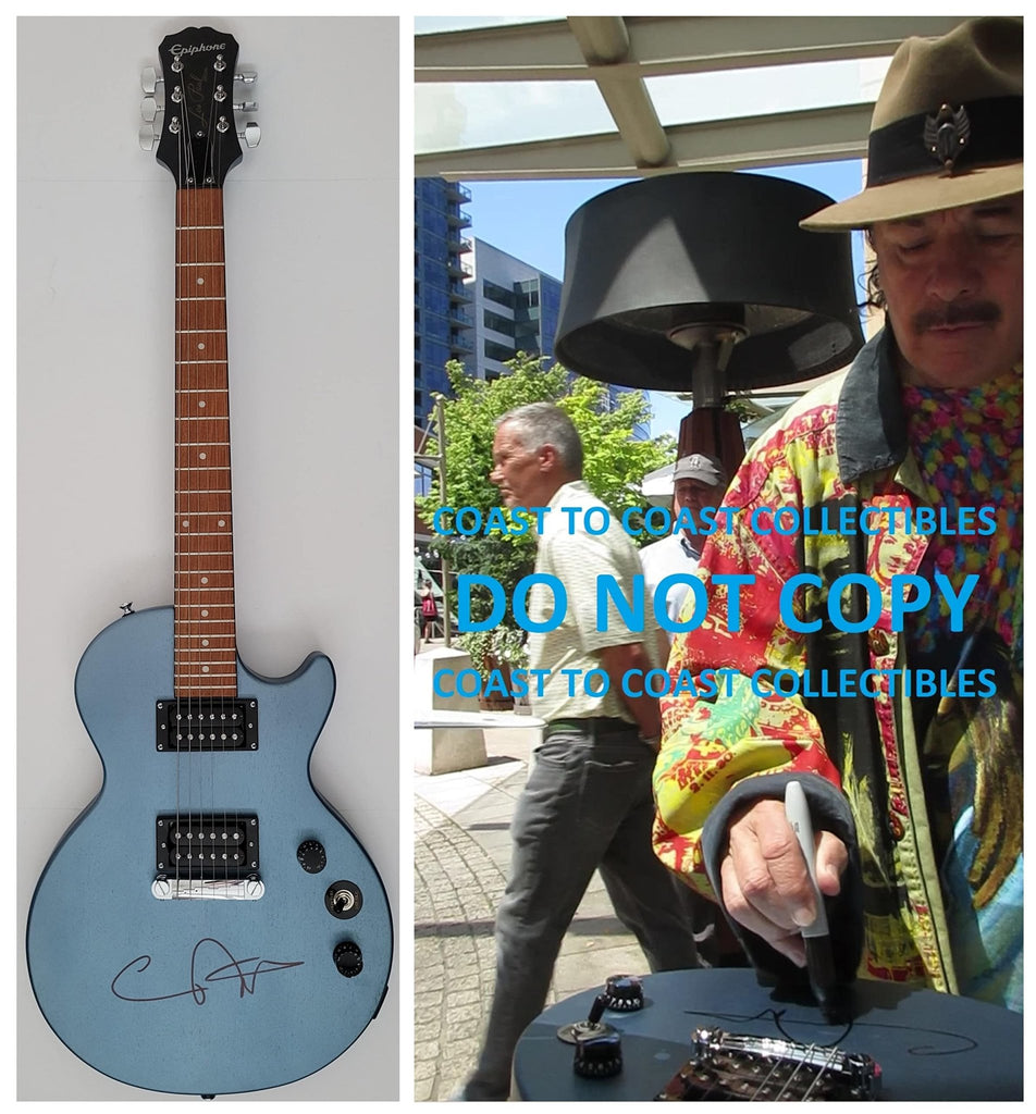 Carlos Santana signed Epiphone Les Paul guitar exact proof COA autographed star very Rare