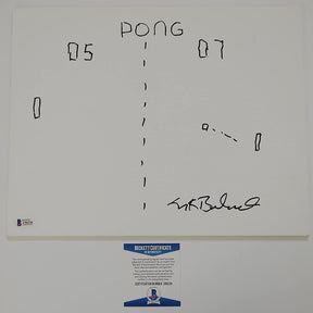 Nolan Bushnell signed autographed 11x14 Pong original sketch Proof Beckett COA Star