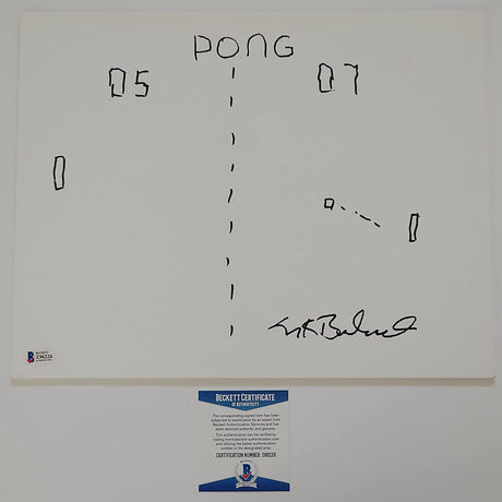 Nolan Bushnell signed autographed 11x14 Pong original sketch Proof Beckett COA Star
