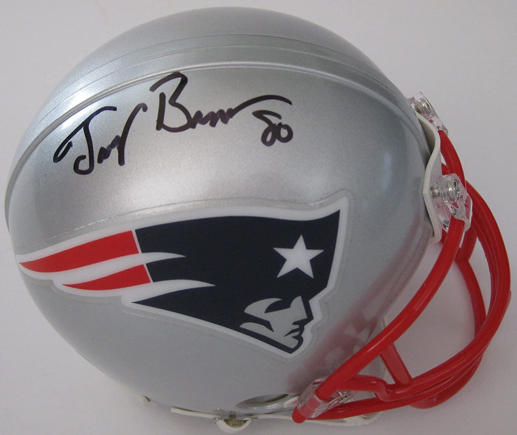 Troy Brown signed New England Patriots mini football helmet proof Beckett COA