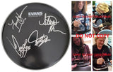 Tesla Jeff Keith,Frank Hannon,Brian Wheat Signed Drumhead Proof COA STAR