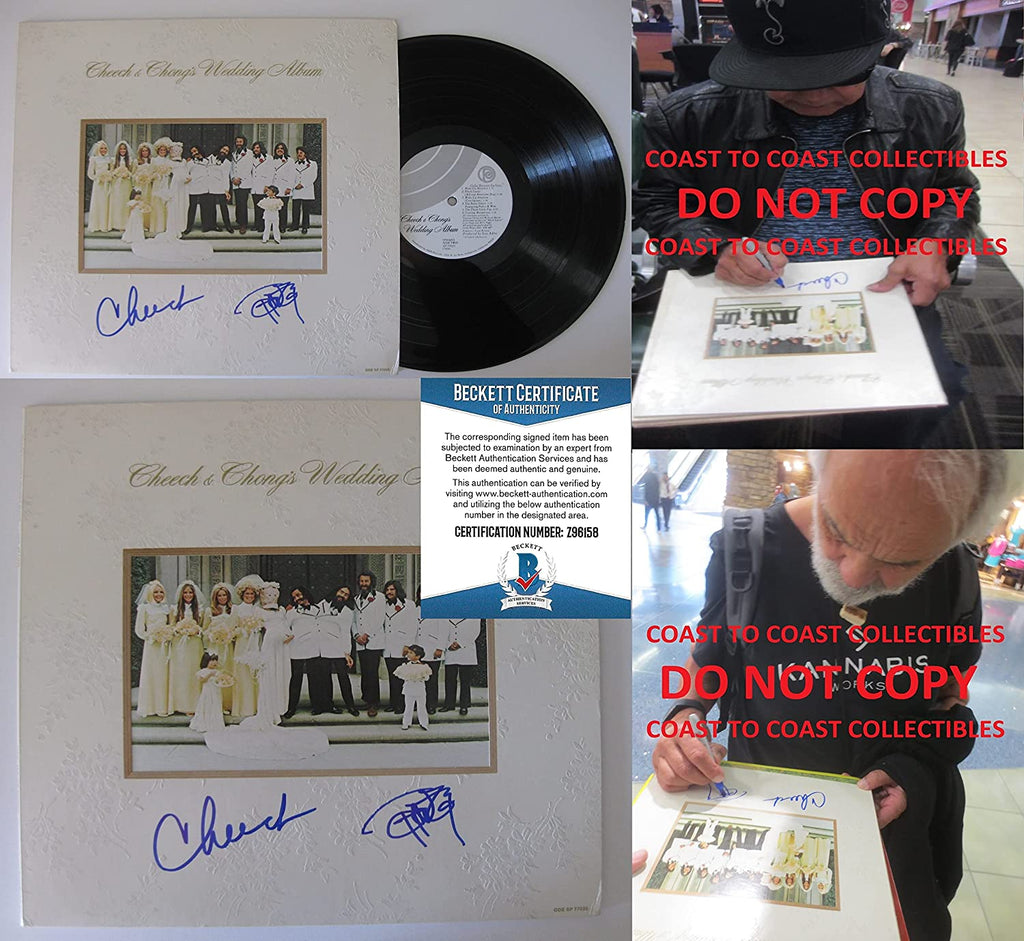 Cheech and Chong signed Wedding vinyl Record album proof Beckett COA autograph STAR