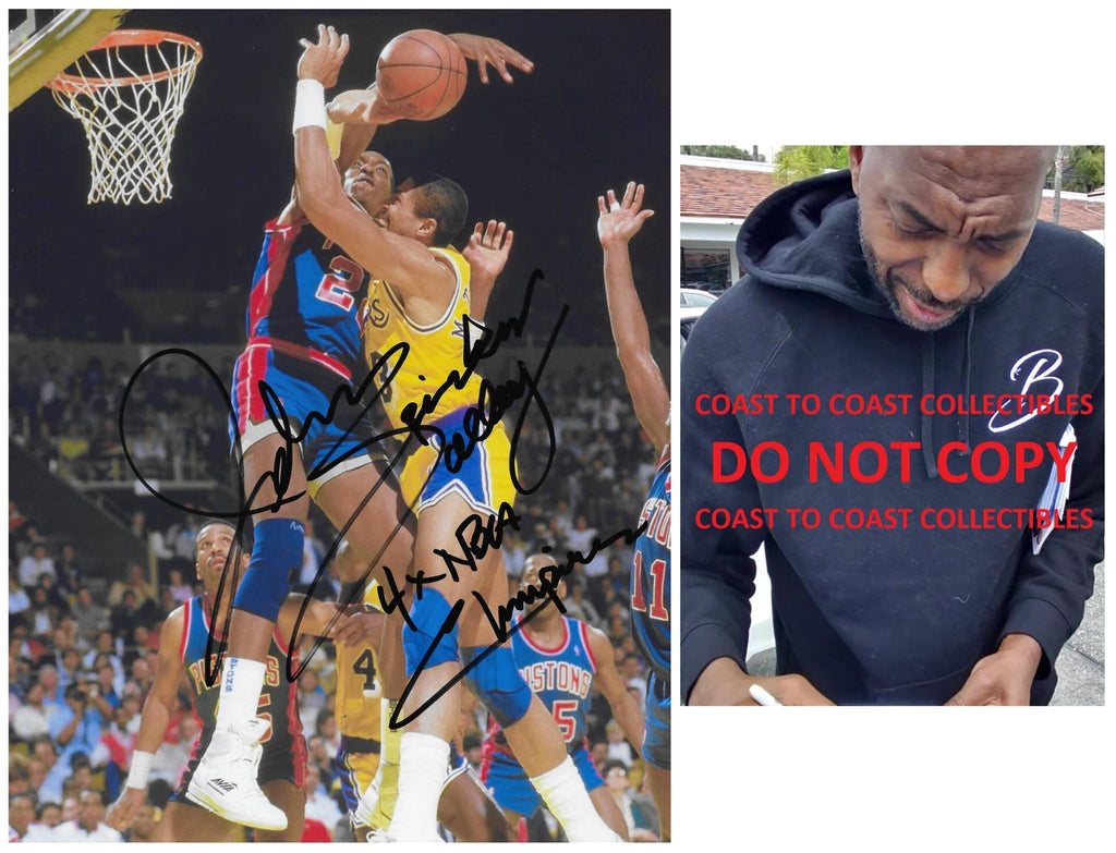 John Salley Signed 8x10 Photo Proof COA Autographed Detroit Pistons Basketball.