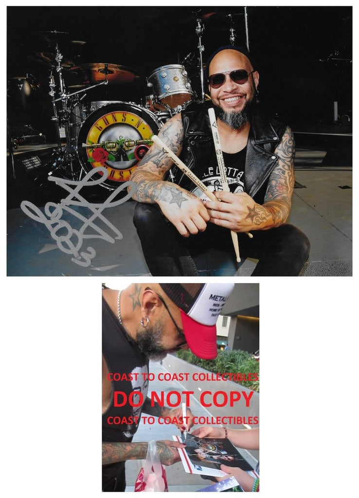 Frank Ferrer Guns N Roses Drummer signed 8x10 photo proof COA autographed GNR Star