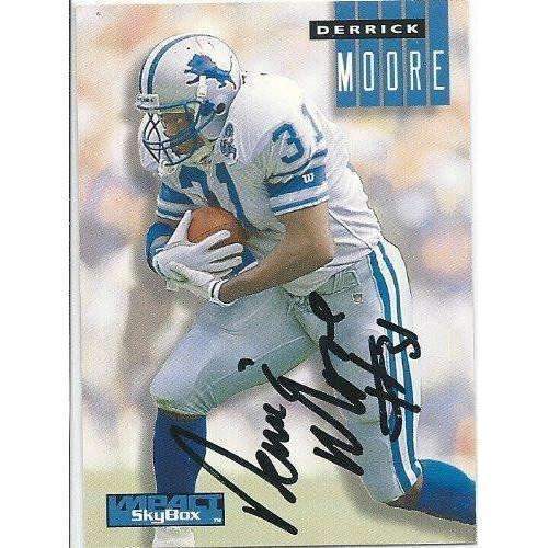 1994, Derrick Moore, Detroit Lions, Signed, Autographed, Skybox Football Card, Card # 88,