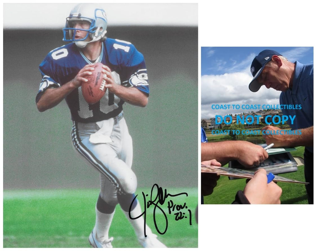 Jim Zorn Signed Seattle Seahawks Football 8x10 photo COA proof autographed.