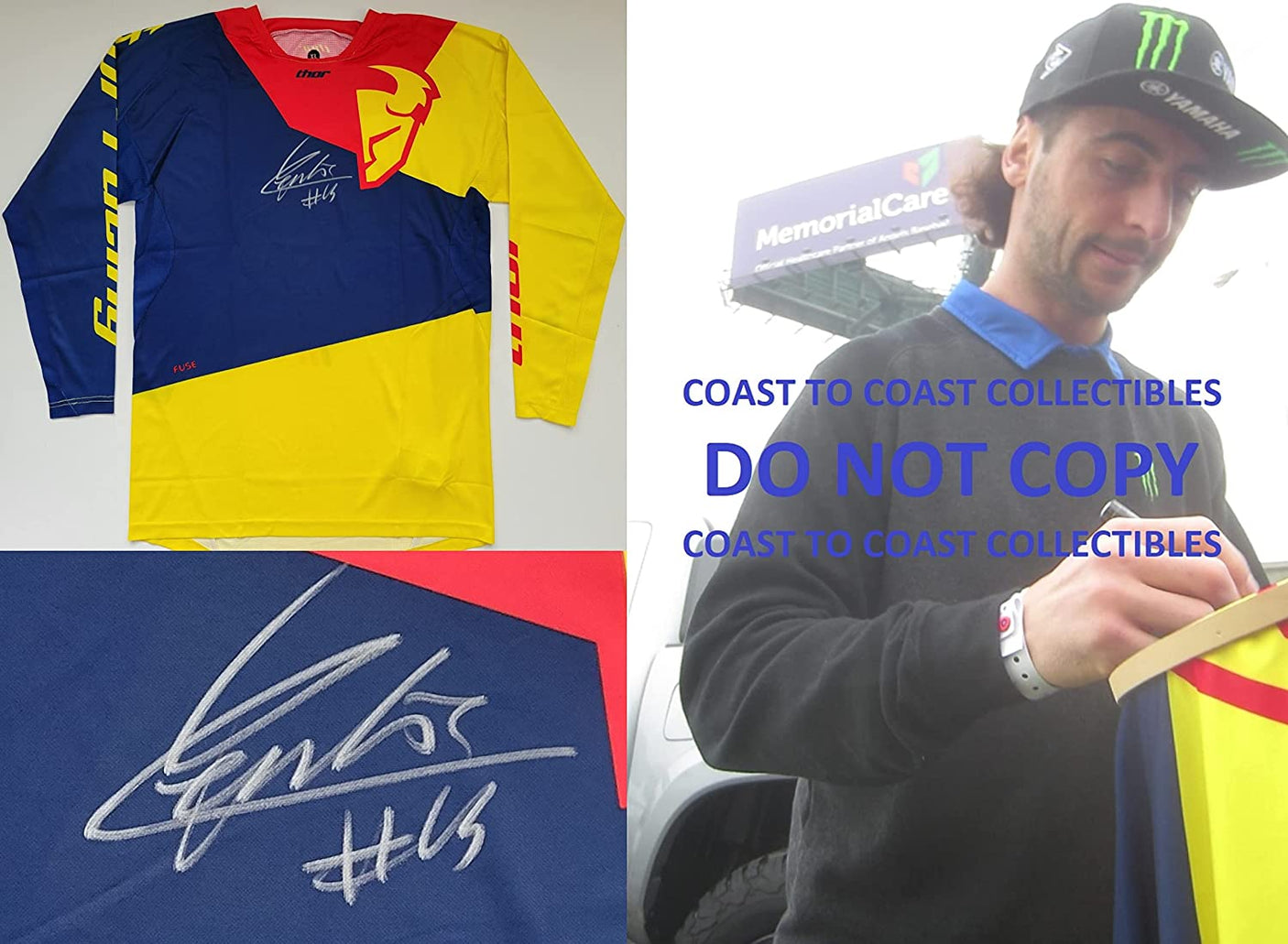 Dylan Ferrandis Supercross Motocross signed Thor Jersey COA proof, autographed