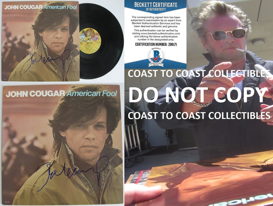 John Cougar Mellencamp signed American Fool album vinyl record