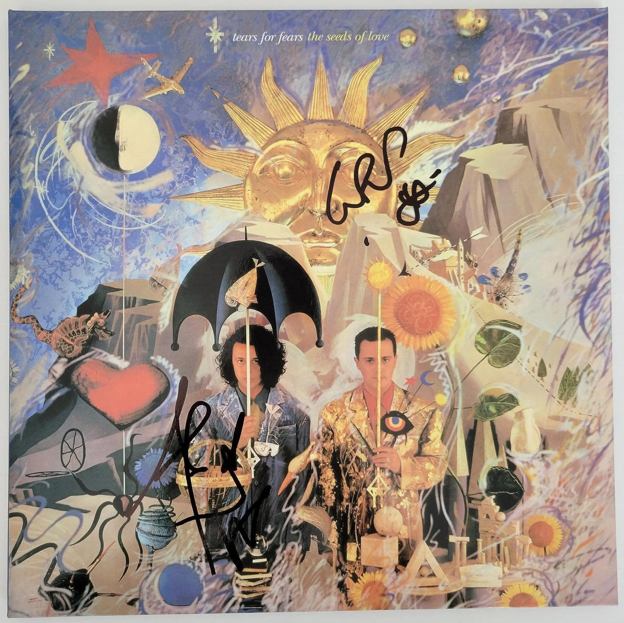Smith & Orzabal signed Tears for Fear The Seeds of Love album COA proof STAR