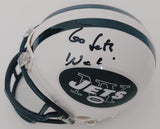 Woody Johnson autographed New York Jets mini football helmet COA exact proof