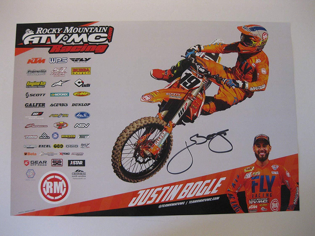 Justin Bogle, supercross, motocross, signed, autographed, 12x18 Poster, COA.