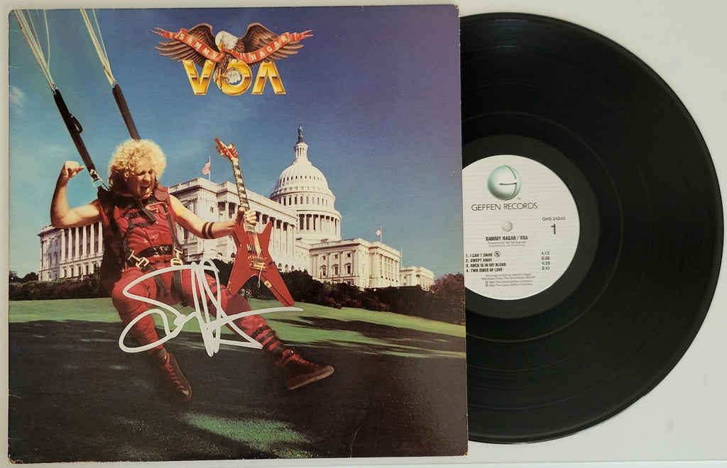 Sammy Hager signed VOA album vinyl Record COA proof autographed I can't Drive 55 star
