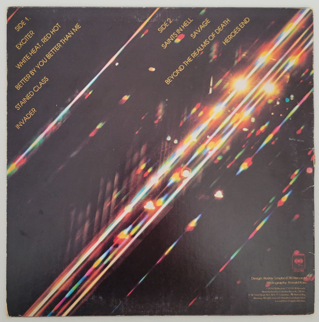 Halford Tipton Downing Binks Hill signed Judas Priest Stained Class album proof star