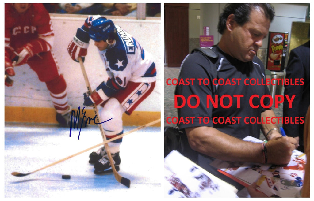 Mike Eruzione Signed USA Hockey 8x10 Photo COA Proof Autographed 1980 Winter Olympics Gold.