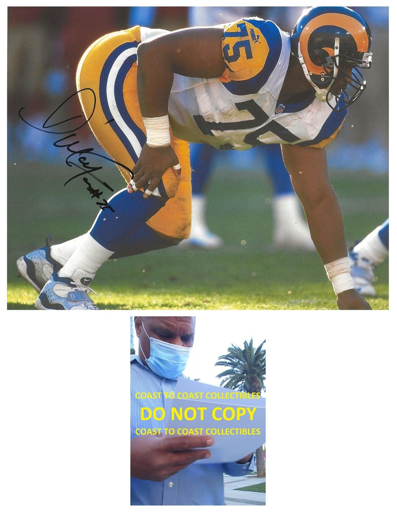 D'Marco Farr signed Los Angeles Rams football 8x10 photo Proof COA autographed