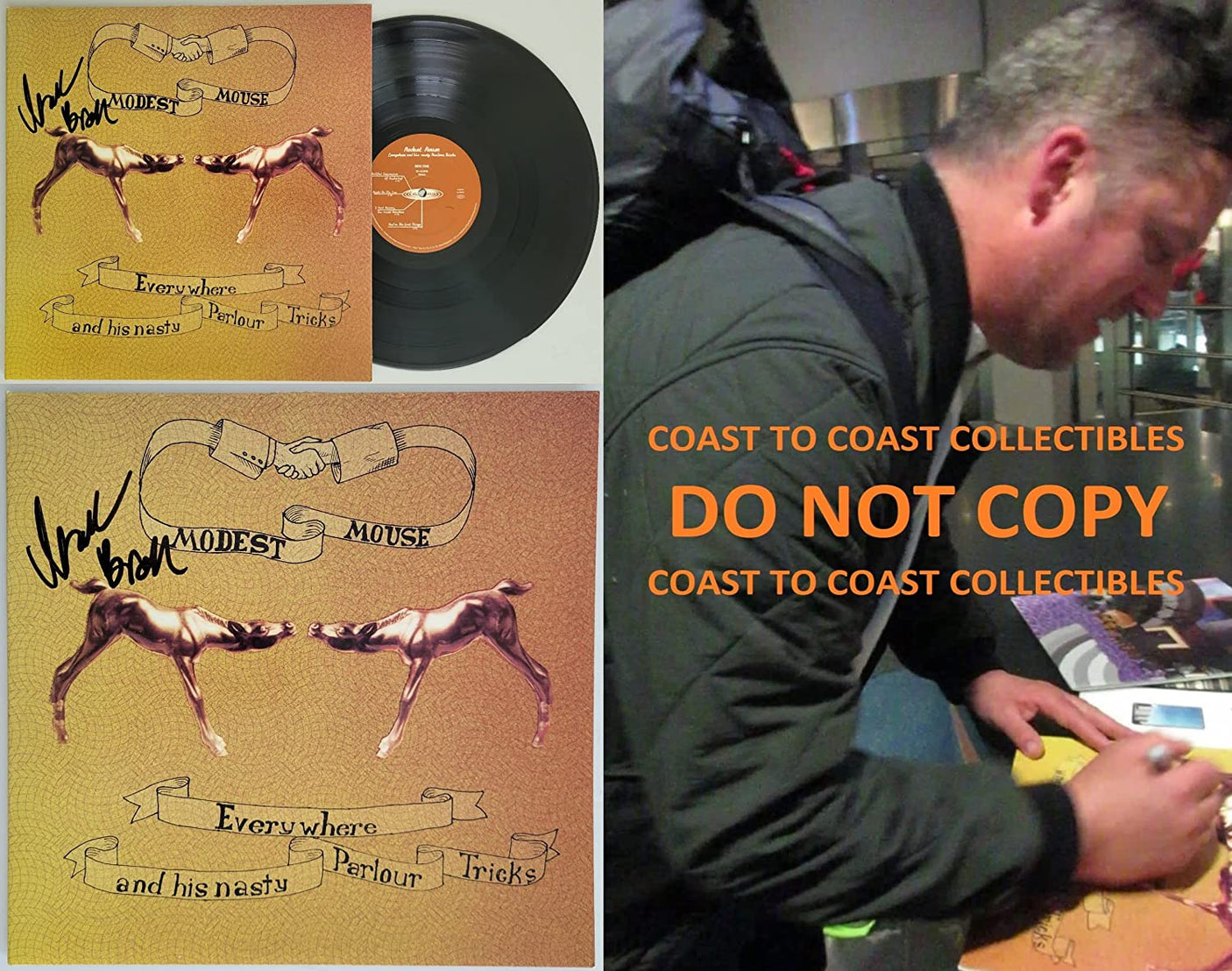 Isaac Brock signed Modest Mouse Everywhere And His Nasty Parlour album COA Proof STAR