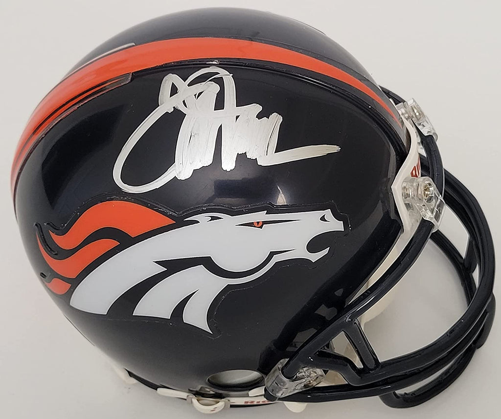 Terrell Davis signed Denver Broncos mini football helmet autographed COA proof