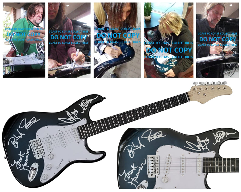 Tesla Jeff Keith,Frank Hannon,Brian Wheat signed full size Electric Guitar proof COA STAR