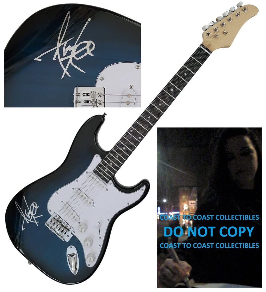 Amy Lee Evanescence signed full size electric guitar COA proof autographed STAR