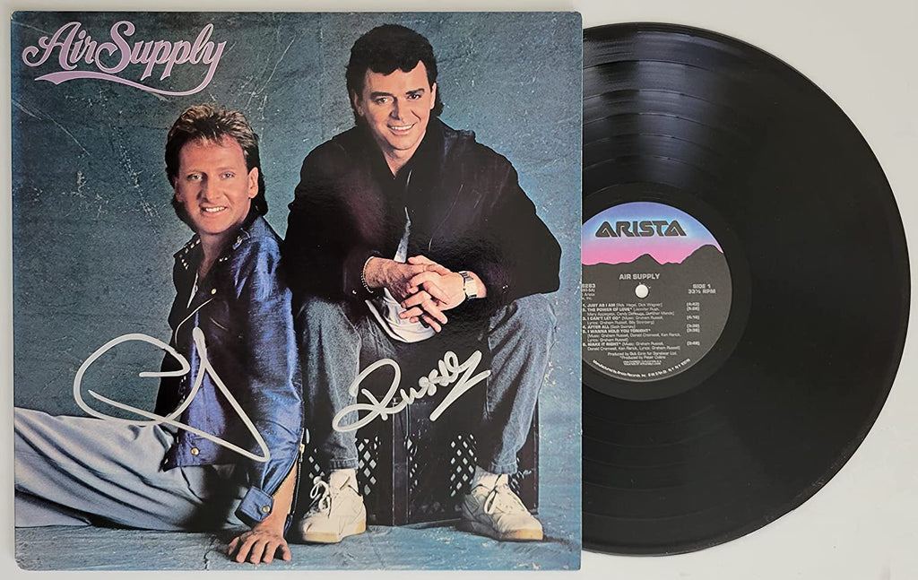 Russell Hitchcock Graham Russell signed Air Supply album COA proof autographed STAR