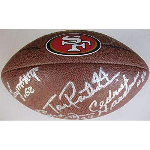 San Francisco 49ers, Legends, Signed, Autographed, Logo Football, a COA with the Proof Photos of the 49ers Legends Signing Will Be Included