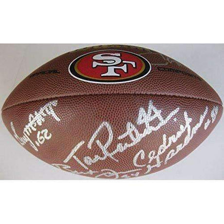 San Francisco 49ers, Legends, Signed, Autographed, Logo Football, a COA with the Proof Photos of the 49ers Legends Signing Will Be Included