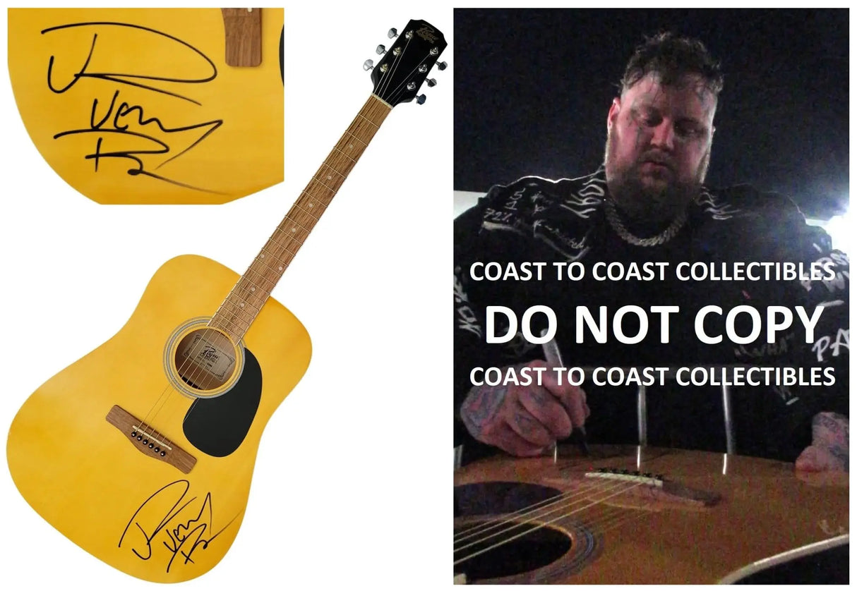 Jelly Roll Signed Acoustic Guitar COA Proof Autographed Country Hiphop Rock star