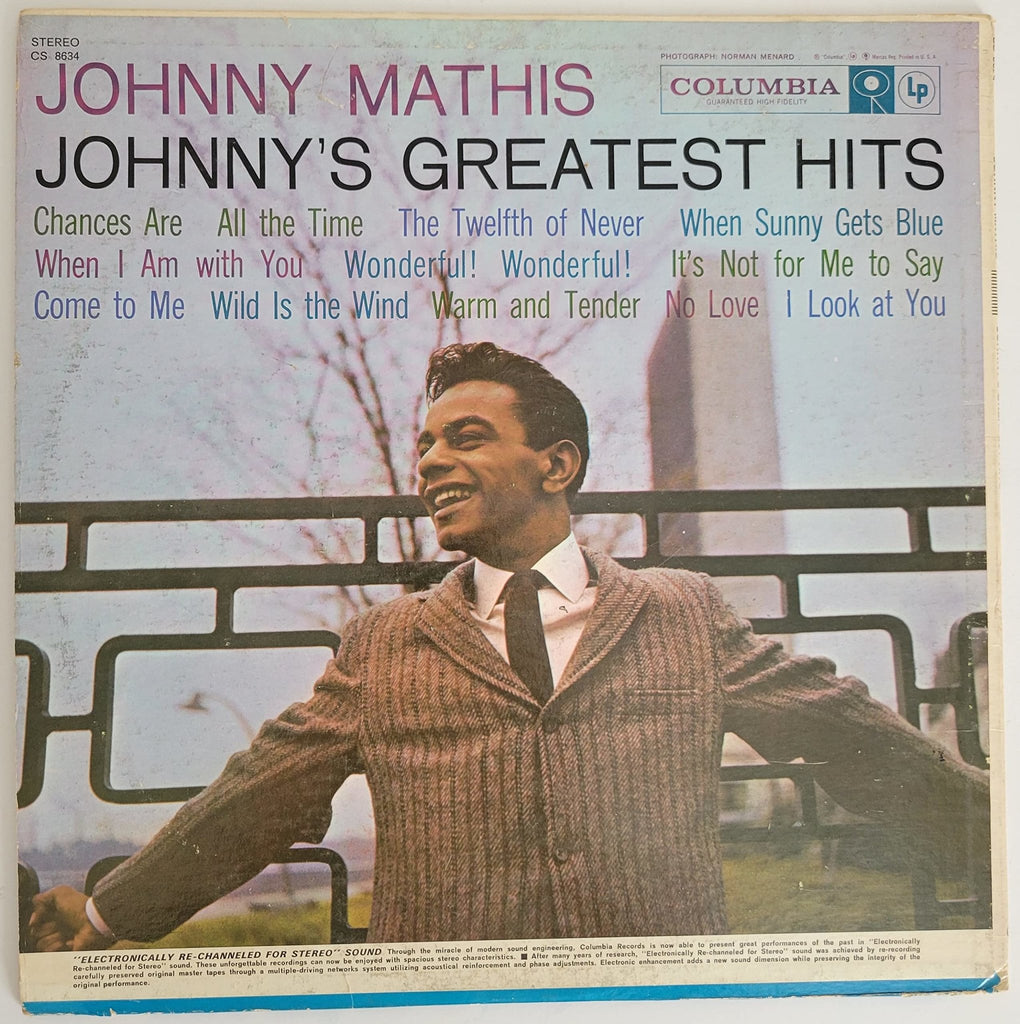Johnny Mathis signed Greatest Hits album, vinyl COA exact proof autographed STAR