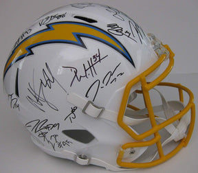 2019 Los Angeles Chargers, LA Chargers team signed autographed, full size football speed helmet, COA, proof photos
