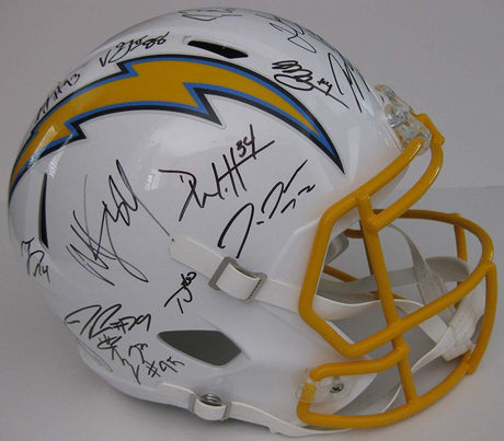 2019 Los Angeles Chargers, LA Chargers team signed autographed, full size football speed helmet, COA, proof photos