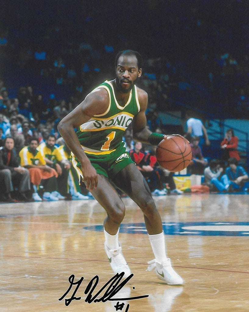 Gus Williams Seattle SuperSonics signed,autographed Sonics basketball 8x10 photo,proof COA