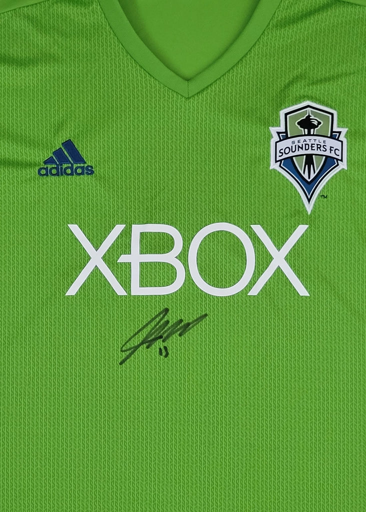 Jordan Morris signed Seattle Sounders FC logo soccer jersey proof COA autographed.